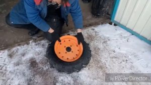 Замена резины на мотоблоке КЕНТАВР