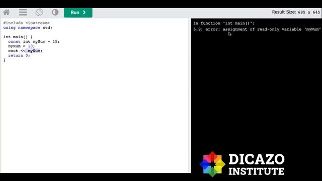 C++ Constatnts | C++ Tutorial in Hindi Full Course | Class - 28 | Dicazo Institute. смотреть онлайн