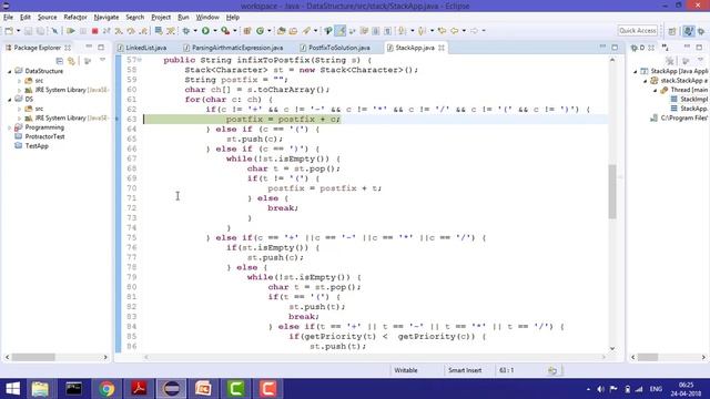 Stack: Infix to postfix conversion using Stack | Implementation in Java смотреть онлайн