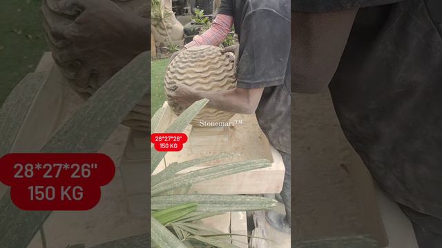 INSTALLING 26 INCH, 150 KG NATURAL STONE CARVED SPHERE WATER FOUNTAIN AT STONEMART™ смотреть онлайн