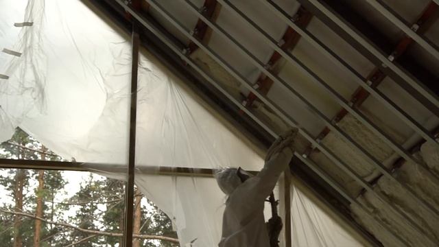 Процесс утепления кровли пенополиуретаном, г. Всеволожск