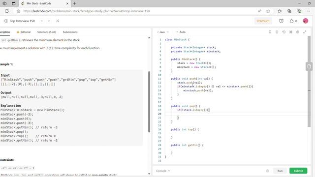 Min Stack || Java || LeetCode || Stacks Series || Interview and Placement Question смотреть онлайн