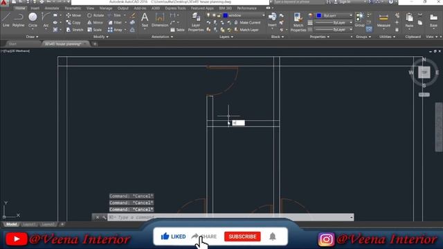 Draw Windows In 2D Plan | How To Draw Windows In Autocad | Veena Interior смотреть онлайн