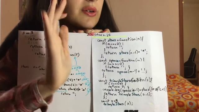 Writing triangle stars code with recursion! смотреть онлайн