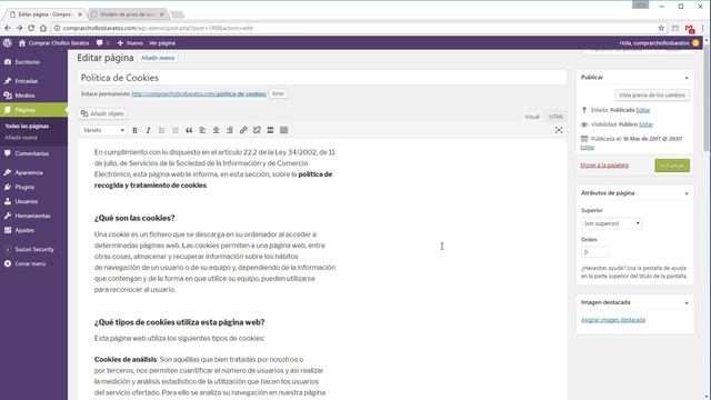 Instalar una ventana emergente de Aviso de uso de cookies en WordPress смотреть онлайн