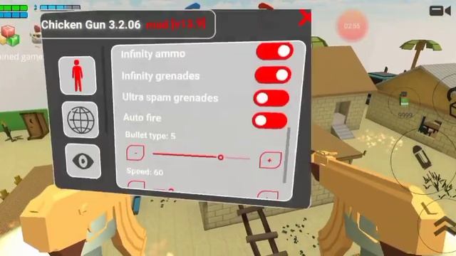 Chicken gun 3.2.06 mod menu/cheats(читы мод меню): god mode, speed, money, damage, ammo, etc... смотреть онлайн