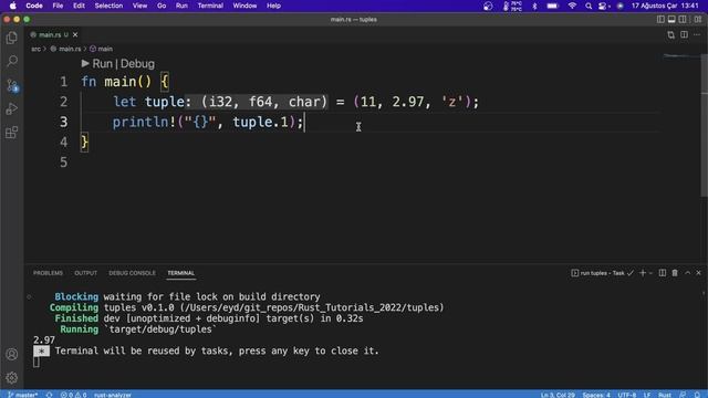 Rust Programming Tutorial #24 - compound data types | tuples смотреть онлайн
