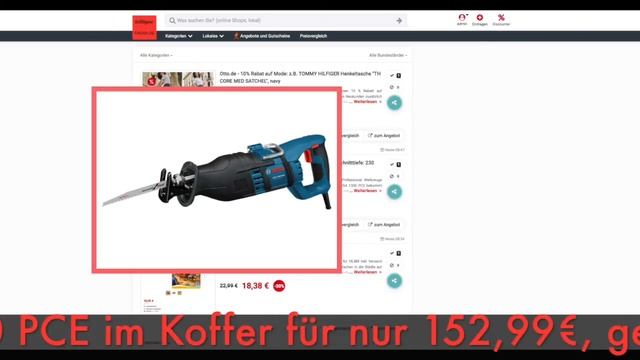 Schnäppchen/Billiger Des Tages 19.06.20 - Bosch Professional Säbelsäge GSA 1300 PCE Im Koffer