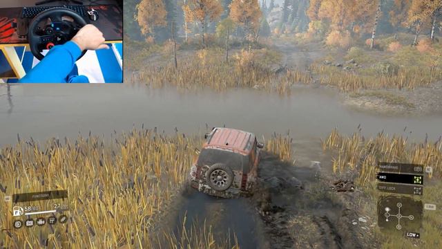 SnowRunner - Land Rower Defender - Realistic off-roading | Logitech g29 gameplay (4K 60fps) смотреть онлайн