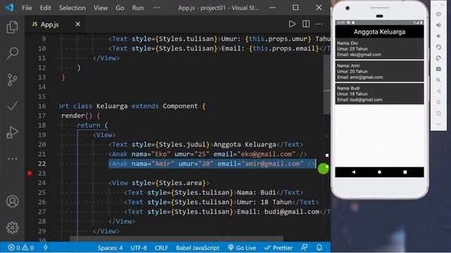 React Native Props Tutorial // Belajar React Native смотреть онлайн