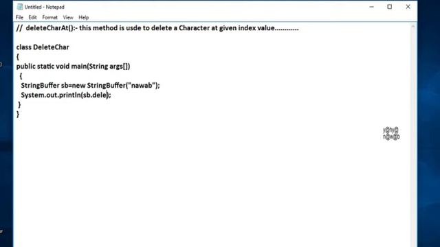 String deleteCharAt() method смотреть онлайн