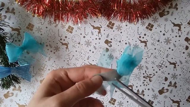 Как сделать красивый бантик + ёлочная игрушка быстро и легко смотреть онлайн