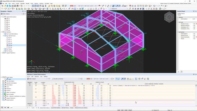 Учебное пособие по RFEM 6 для начинающих | 016 Результаты | Графические результаты | Таблицы резу.. смотреть онлайн