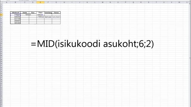 MS Excel 2010 - Andmete lugemine isikukoodist смотреть онлайн