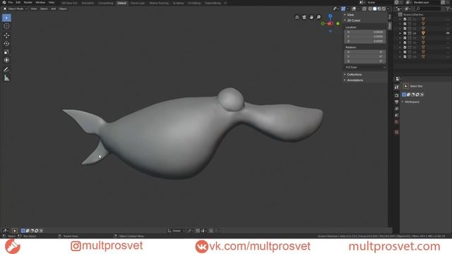 Часть 1. Скульптим упоротую акулу в Blender 2.8 (запись стрима) смотреть онлайн