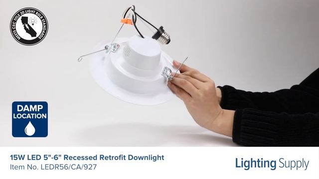 FEIT Electric 15W LED 5"-6" Recessed Retrofit Downlight (LEDR56/CA/927) смотреть онлайн