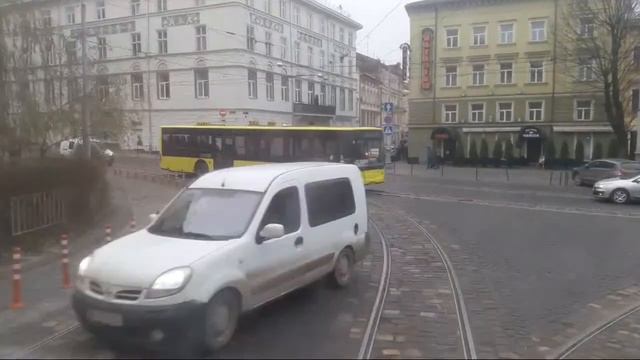 Учбова їзда на трамваї1054 9 маршрут Львова! смотреть онлайн
