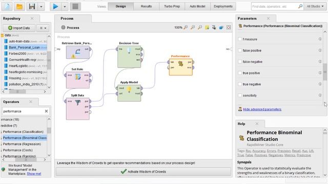 RapidMiner DTREE 1 Model смотреть онлайн