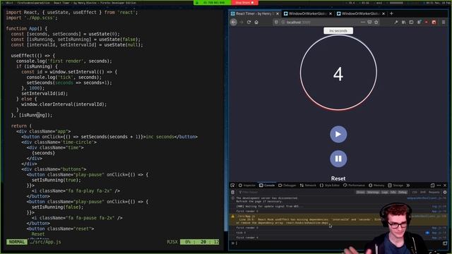React Recitation - Timer with useEffect смотреть онлайн