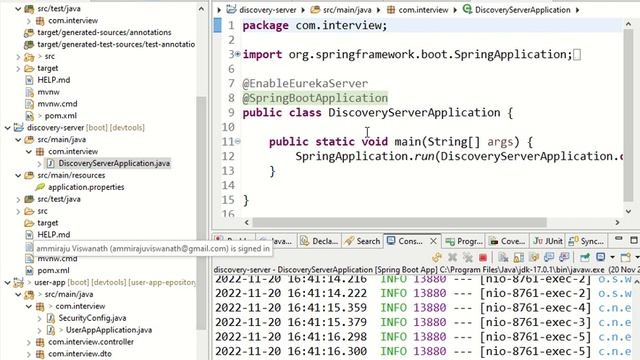 SpringBoot User app rest API - Microservices- Eureka Integration part 12 смотреть онлайн