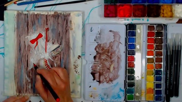LIVE: Wintery Ice Skates in Watercolor/Mixed Media смотреть онлайн