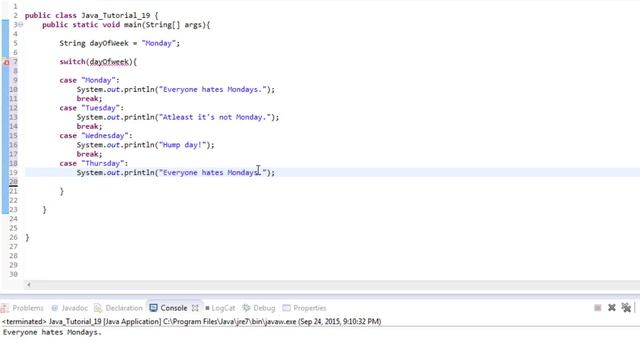Beginner Java Tutorial #19: Switch and Case in Java смотреть онлайн