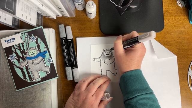 How to Color Fur with Alcohol Markers and Create a Winter Scene Card: Featuring Yeti to Party Bundl смотреть онлайн