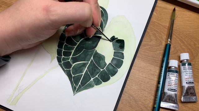 Plant series 012 - Watercolour with me - Anthurium Clarinervium смотреть онлайн