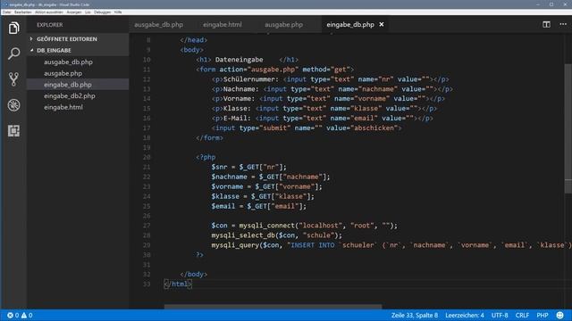 PHP & MySQL - Dateneingabe und Datenausgabe mit PHP - Teil 4: Daten einfügen смотреть онлайн