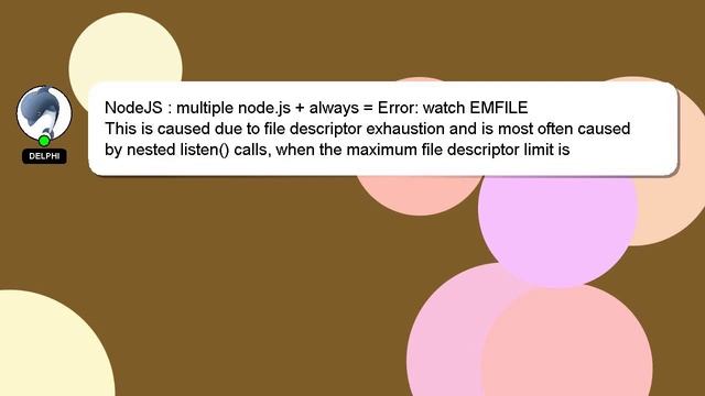 NodeJS : multiple node.js + always = Error: watch EMFILE смотреть онлайн