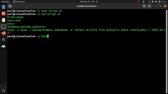 Run Mysql Query using a Shell Script смотреть онлайн