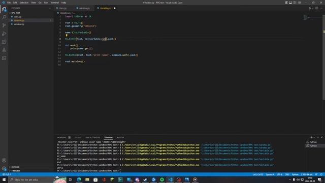 Tkinter Text Variable. смотреть онлайн
