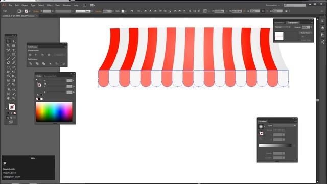 Speed art - Striped colorful awnings in Adobe Illustrator (#28) смотреть онлайн