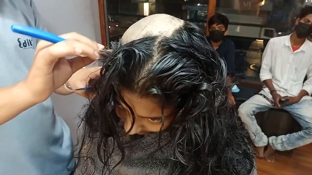 Beautiful Girl Long Hair To Headshave At Editz Mans Salon | Headshave 2021