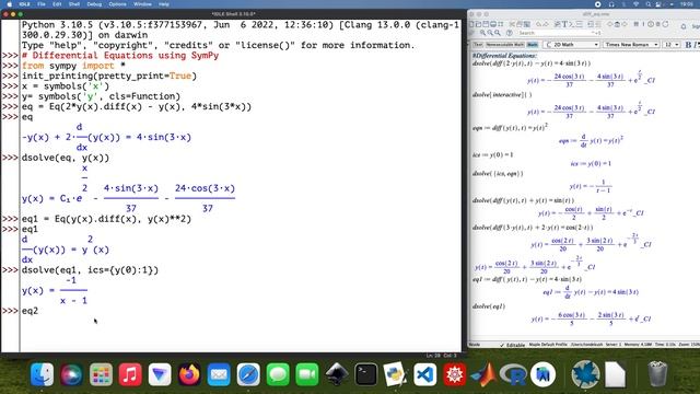 How to solve 1st order differential equations using the SymPy package in Python смотреть онлайн
