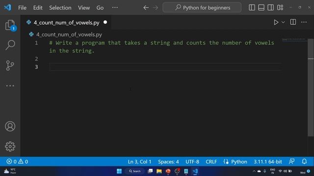 #4 Exercise - Write a program to count the number of vowels in a string. | For Loop смотреть онлайн