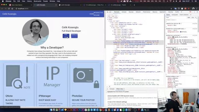 Personal Website with React - Finishing the Footer смотреть онлайн