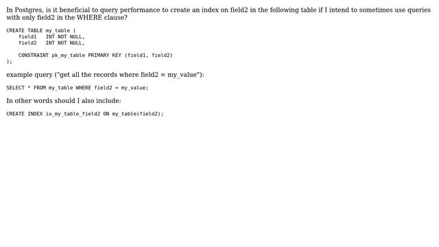 Databases: Are indexes need for parts of primary key? смотреть онлайн