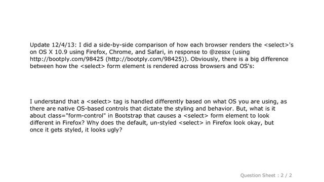 CSS : Bootstrap 3 Styled Select dropdown looks ugly in Firefox on OS X смотреть онлайн