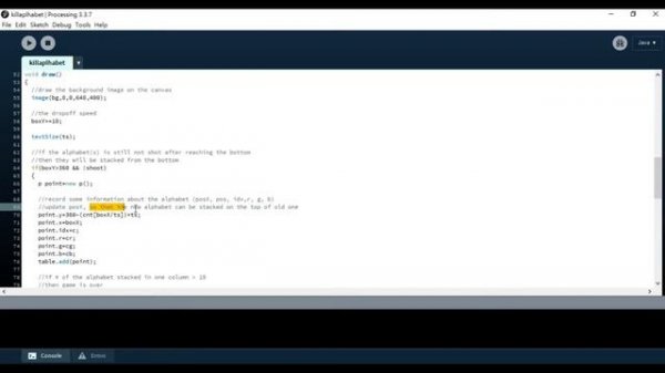 Processing 3 - Typing game | Game Designing #13 | HBY coding academic