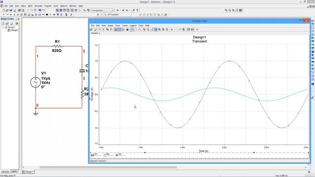 Multisim Transient Analysis смотреть онлайн