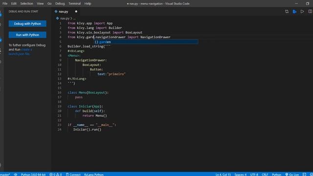 Python 3 e Kivy - NavigationDrawer simples e rápido смотреть онлайн
