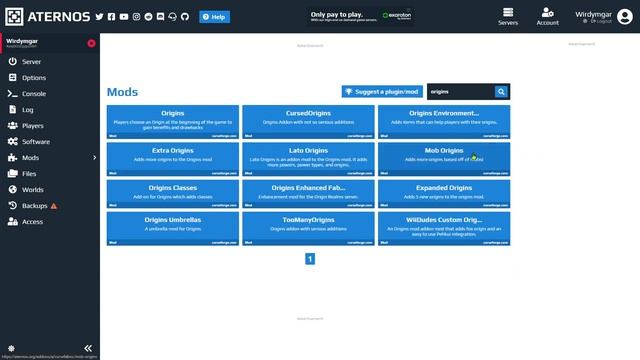 How To Install The Origins Mod In An Aternos Server + Starborne Origin | [From Origin SMP]