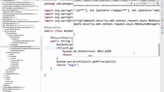 7.1 Spring Security - InMemoryAuthentication смотреть онлайн
