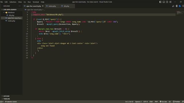 Live Data Search with PHP Ajax MySQL Databse Visual Studio Code смотреть онлайн