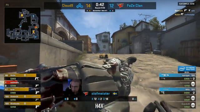 Guardian Crashes Mid Round Cloud9 vs FaZe - Quarterfinal - IEM World Championship Katowice 2018 смотреть онлайн