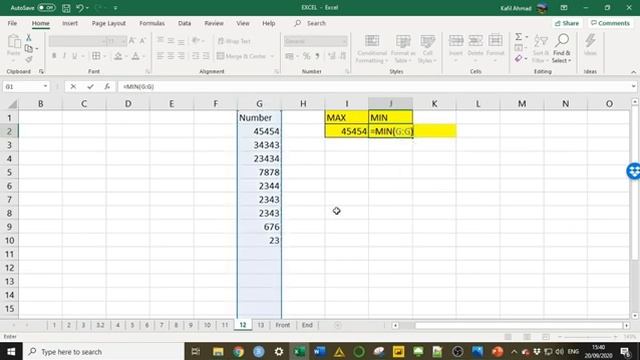 EXCEL - 12: MIN & MAX Functions смотреть онлайн