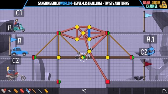 Poly Bridge 2 Level 4-15 Twists and Turns Challenge Solution смотреть онлайн
