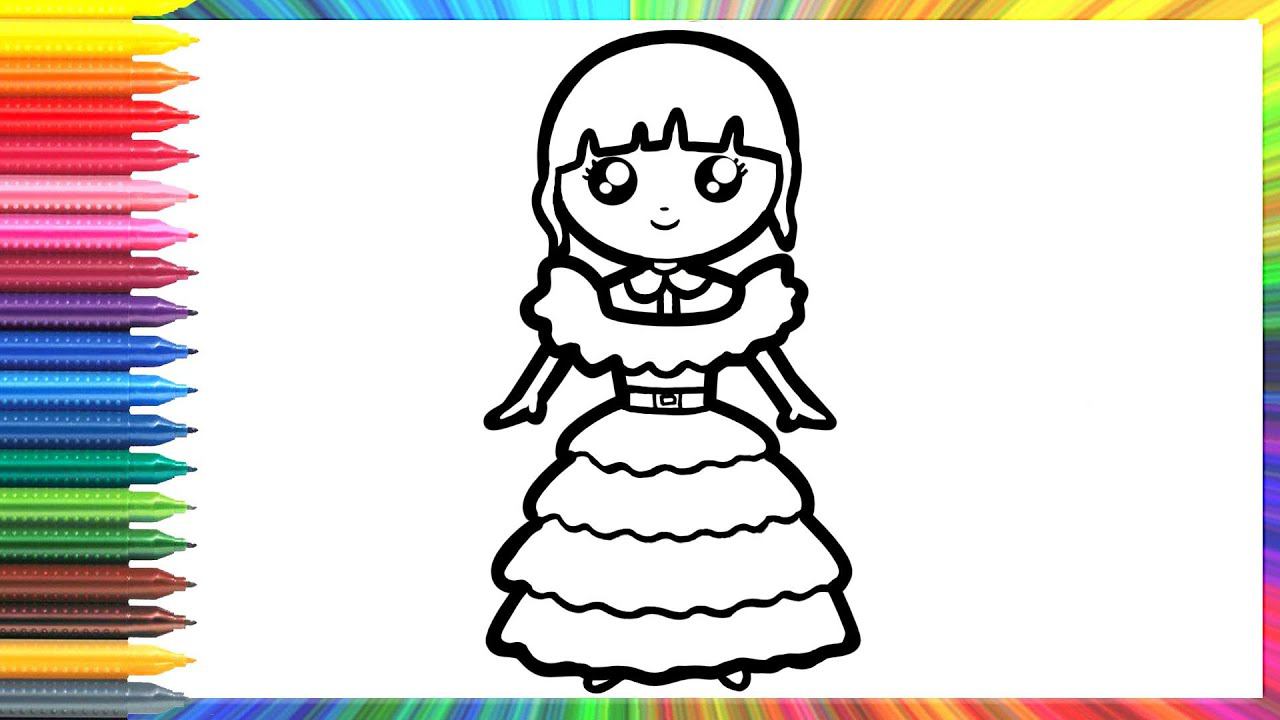 Wednesday. How To Draw Wednesday Addams At The Prom