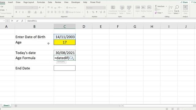 Calculate Age with EXCEL formula - 2 minute Excel formula смотреть онлайн